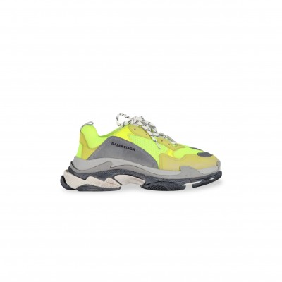 BALENCIAGA TRIPLE S YELLOW FLUO LOW TOP SNEAKERS 524039W09O31801